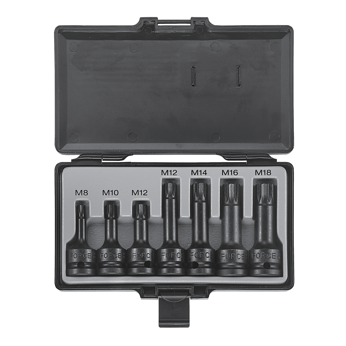 7pc 1/2"DR. Spline impact socket bit set (one-piece)