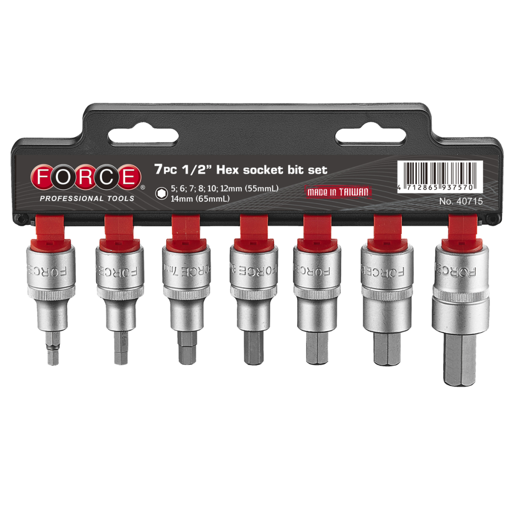 7pc 1/2"DR. Hex socket bit set