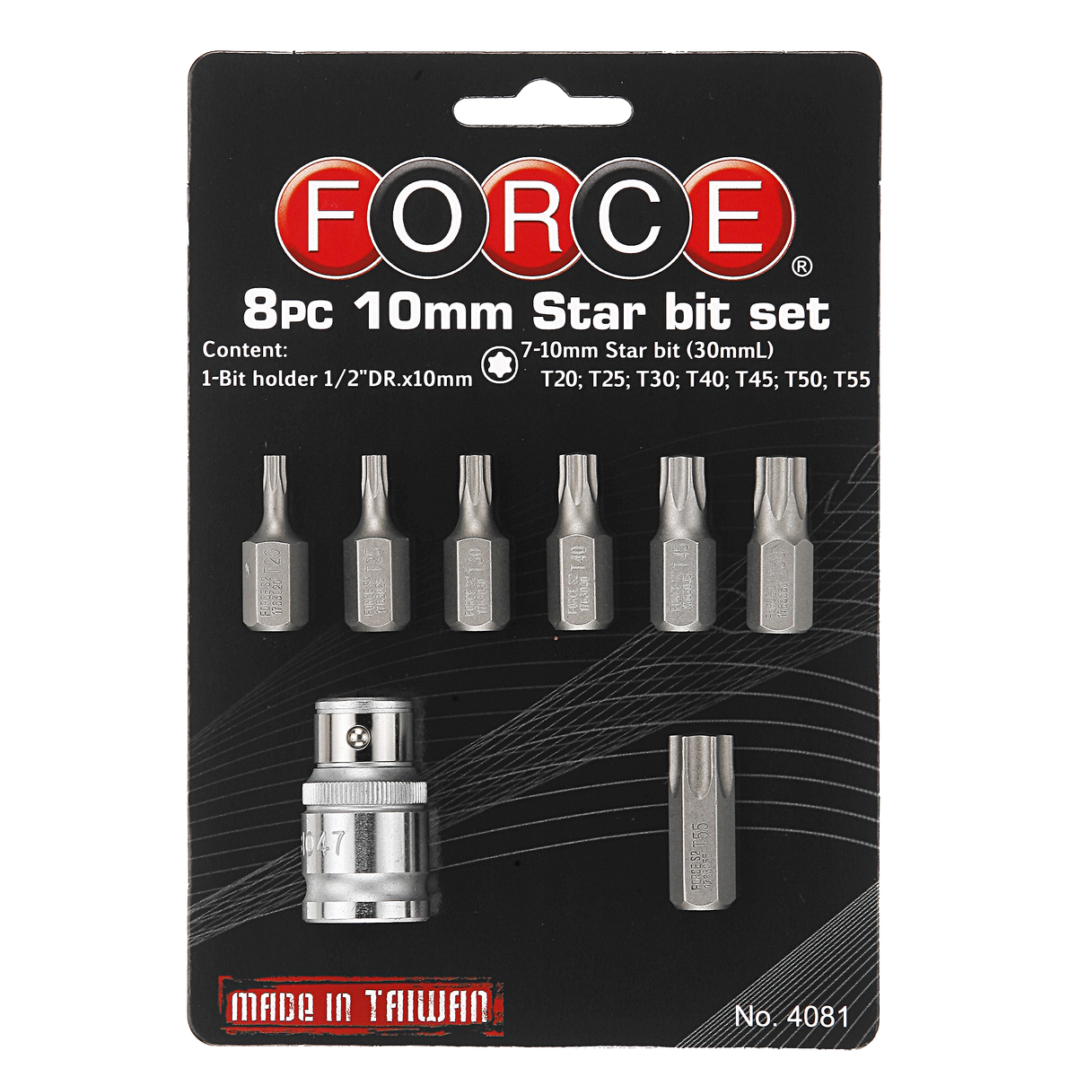 9pc 10mm Star bit set