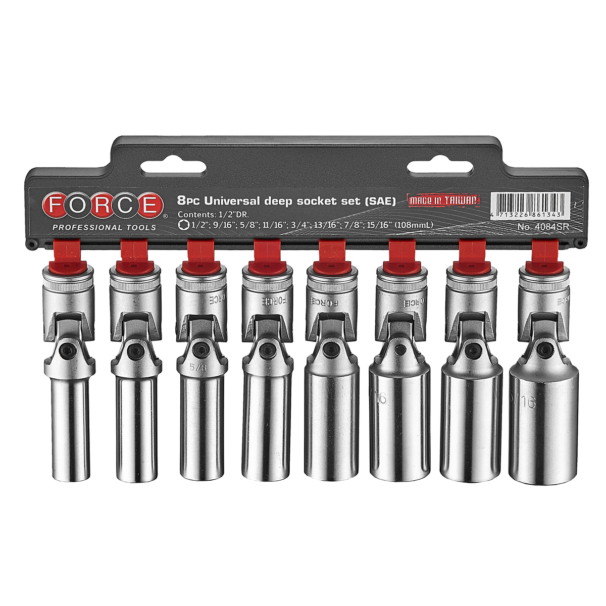 8pc 1/2"DR. Universal deep socket set (SAE)