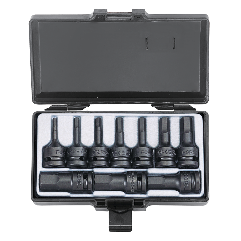 10pc 1/2"DR. Hex impact socket bit set (one-piece)