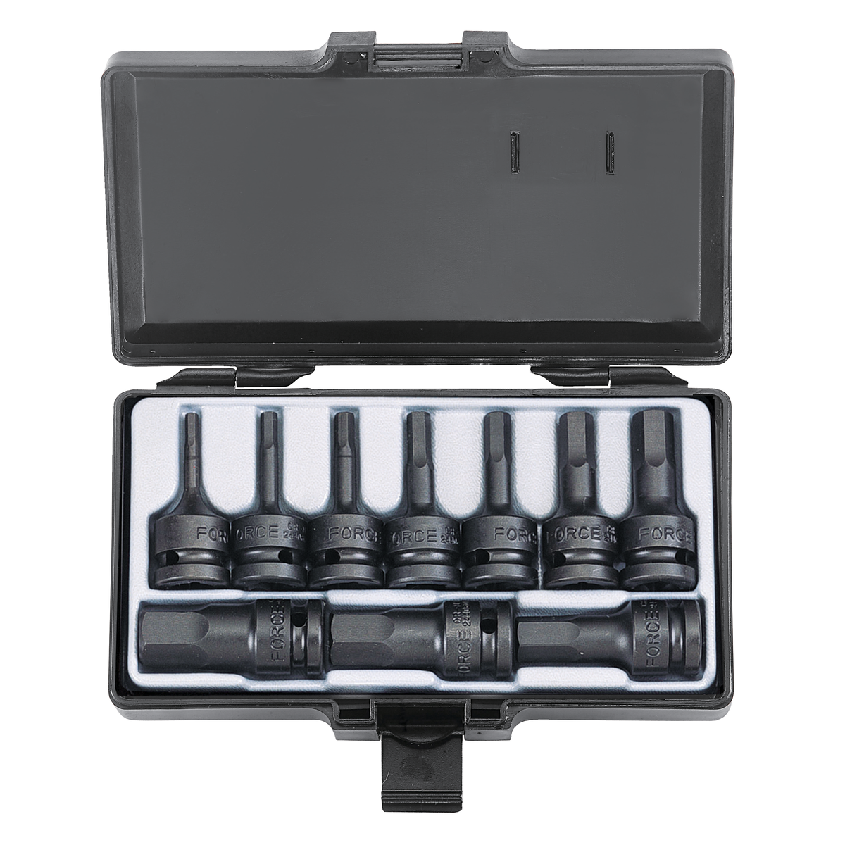 10pc 1/2"DR. Hex impact socket bit set (one-piece)