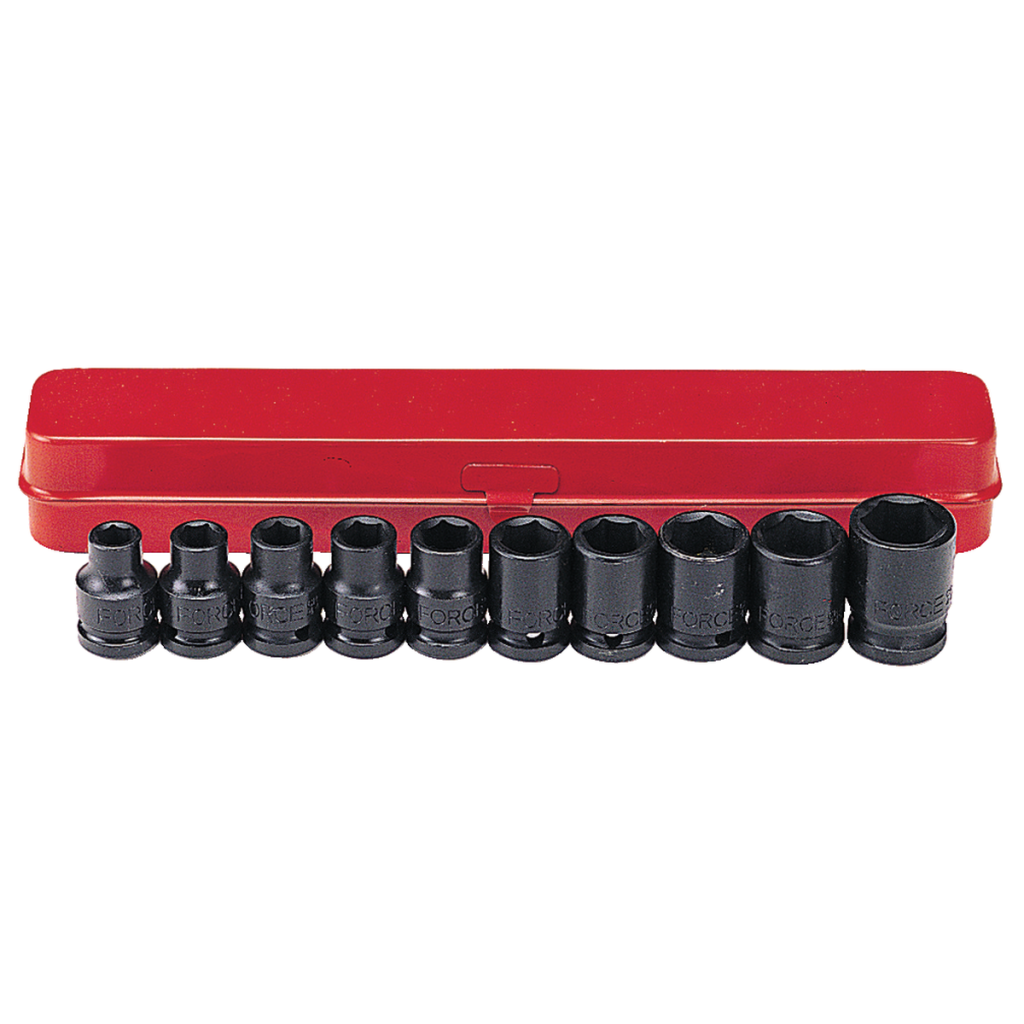 10pc 1/2"DR. 6pt. Flank Impact socket set (SAE)