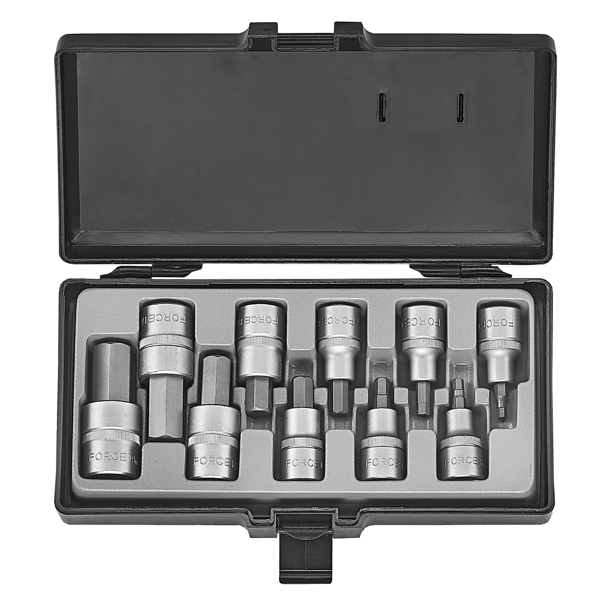 10pc 1/2"DR. Hex socket bit set
