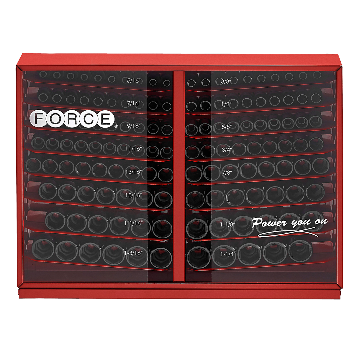 133pc 1/2"DR. 6pt. Flank deep impact socket set (SAE)