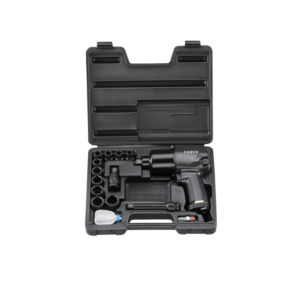 15pc 1/2"DR. Impact wrench & socket set