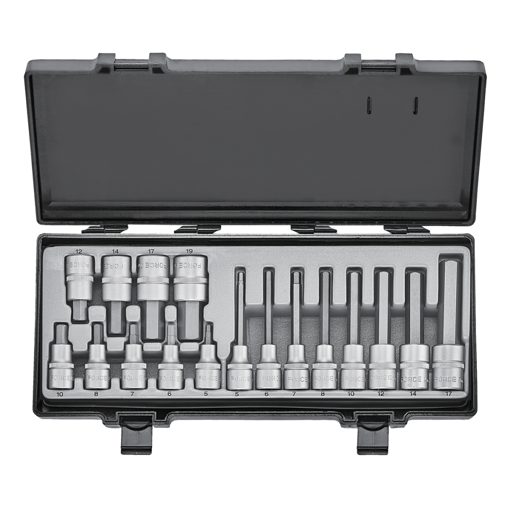 17pc 1/2"DR. Hex socket bit set