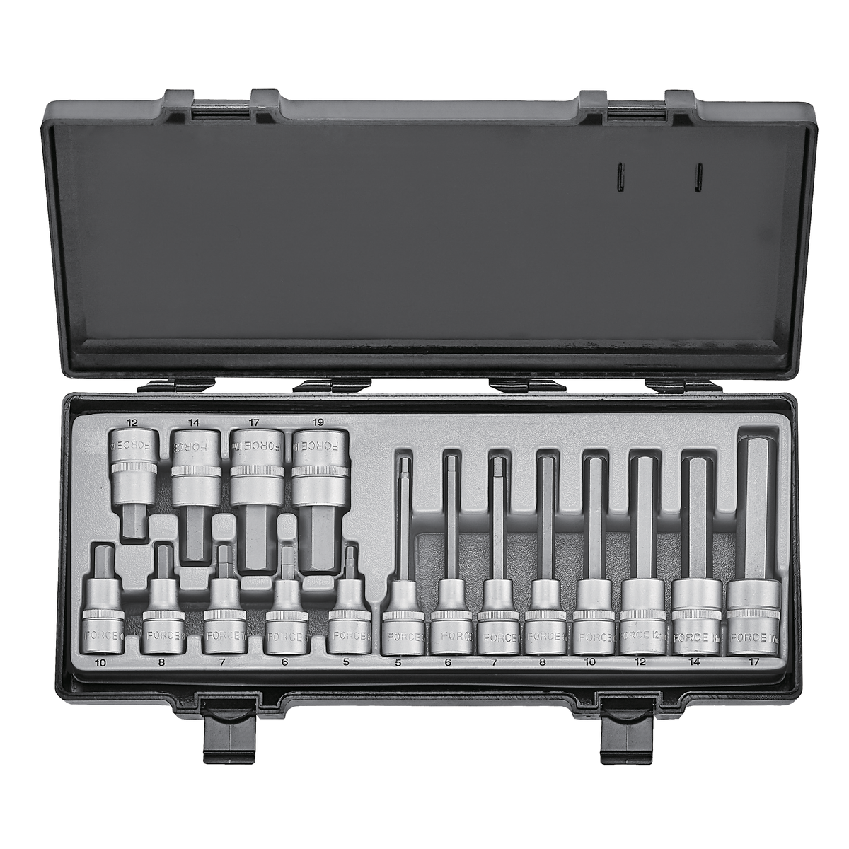 17pc 1/2"DR. Hex socket bit set