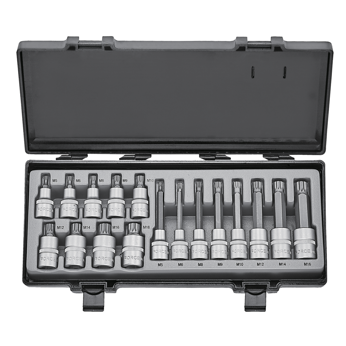 17pc 1/2"DR. Spline socket bit set