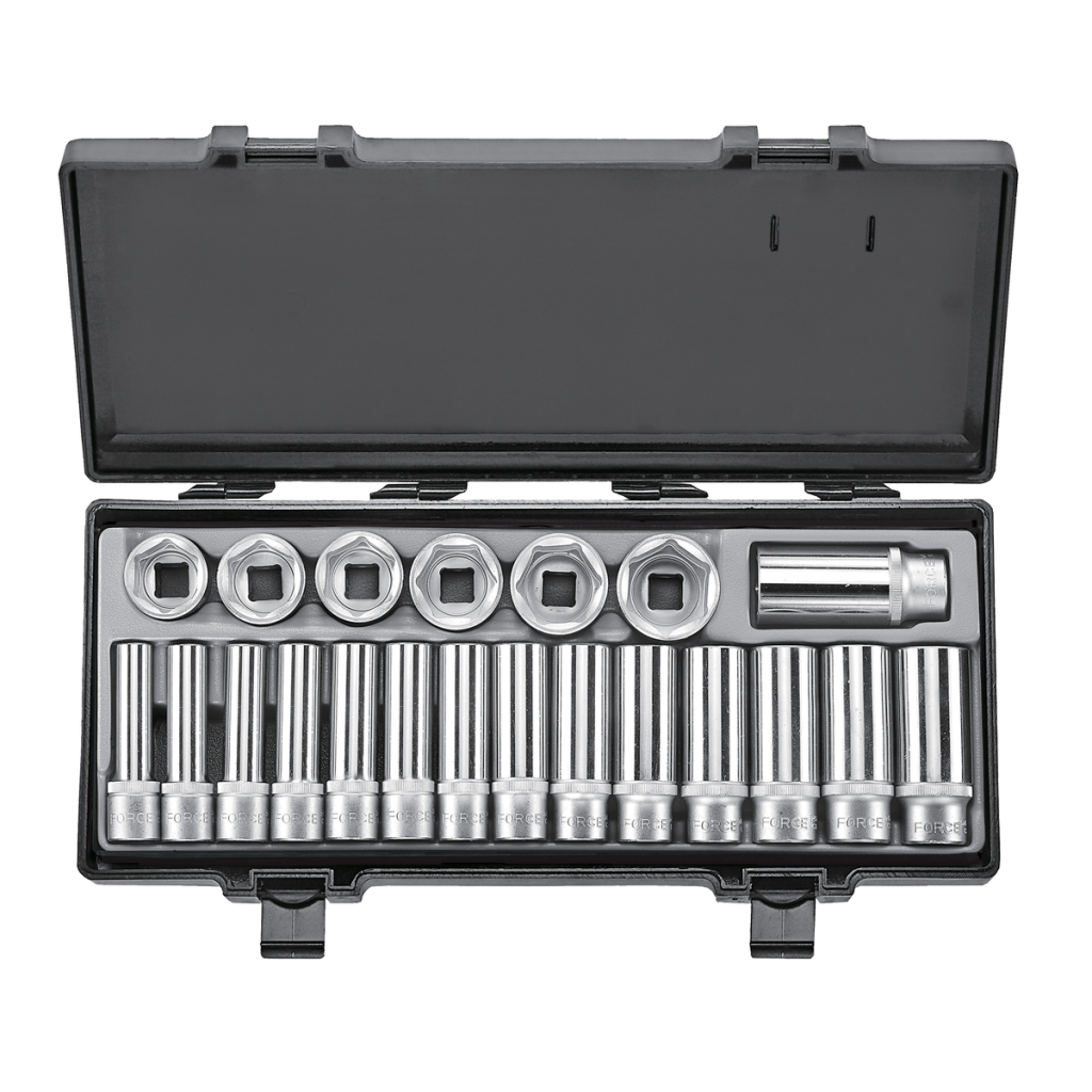 21pc 1/2"DR. 6pt. Flank socket set