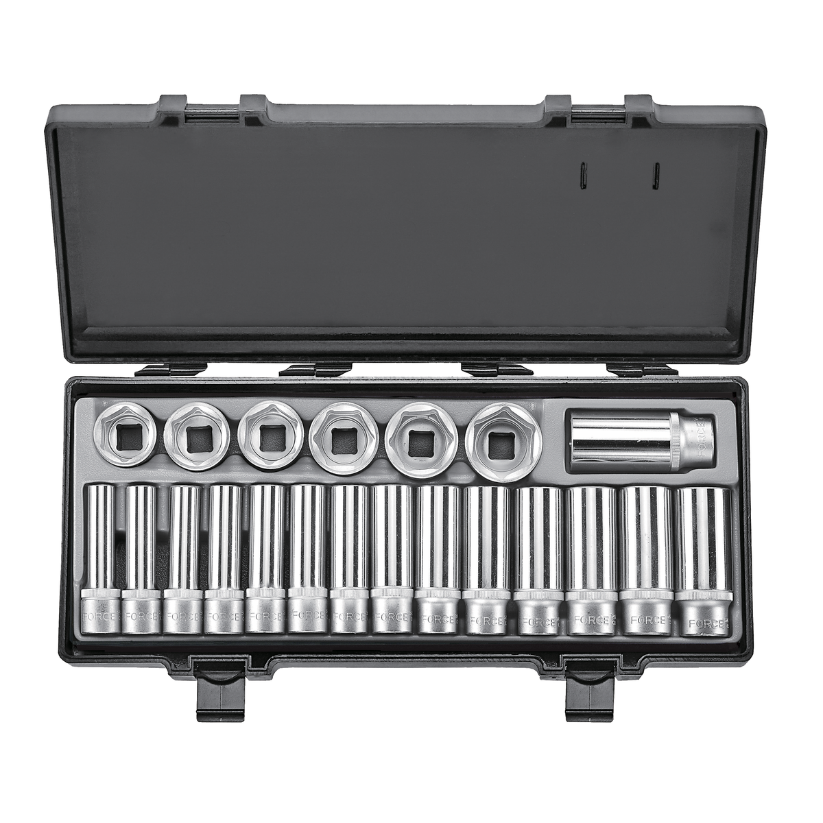 21pc 1/2"DR. 6pt. Flank socket set