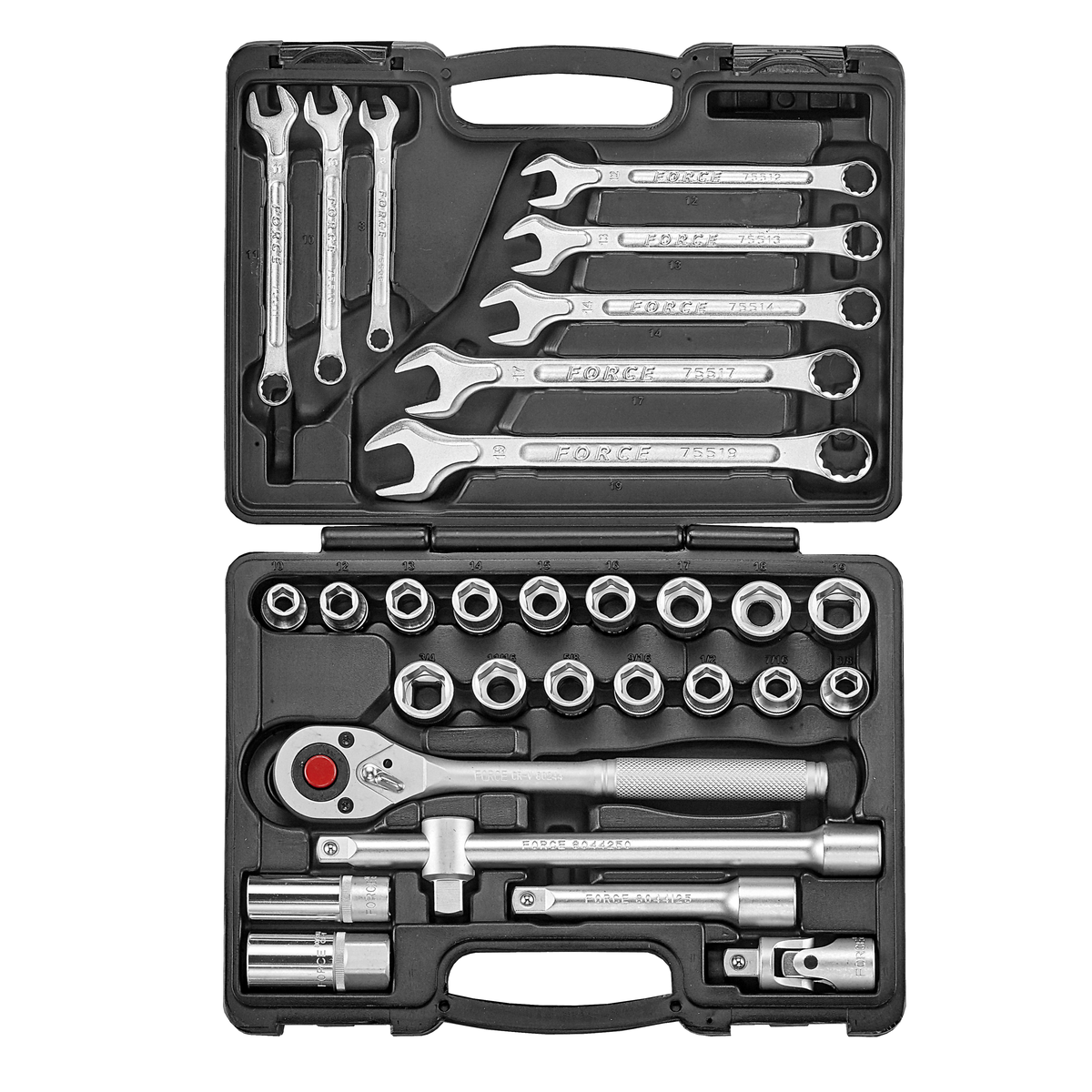 31pc 1/2"DR. 6pt. Flank socket & combination wrench set (S&M)