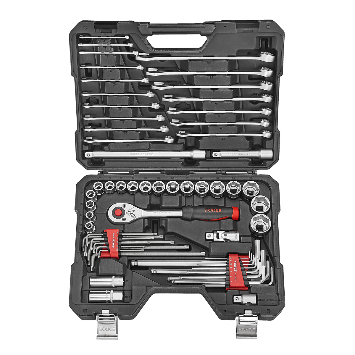 62pc 1/2"DR. Socket, L key and combination wrench set
