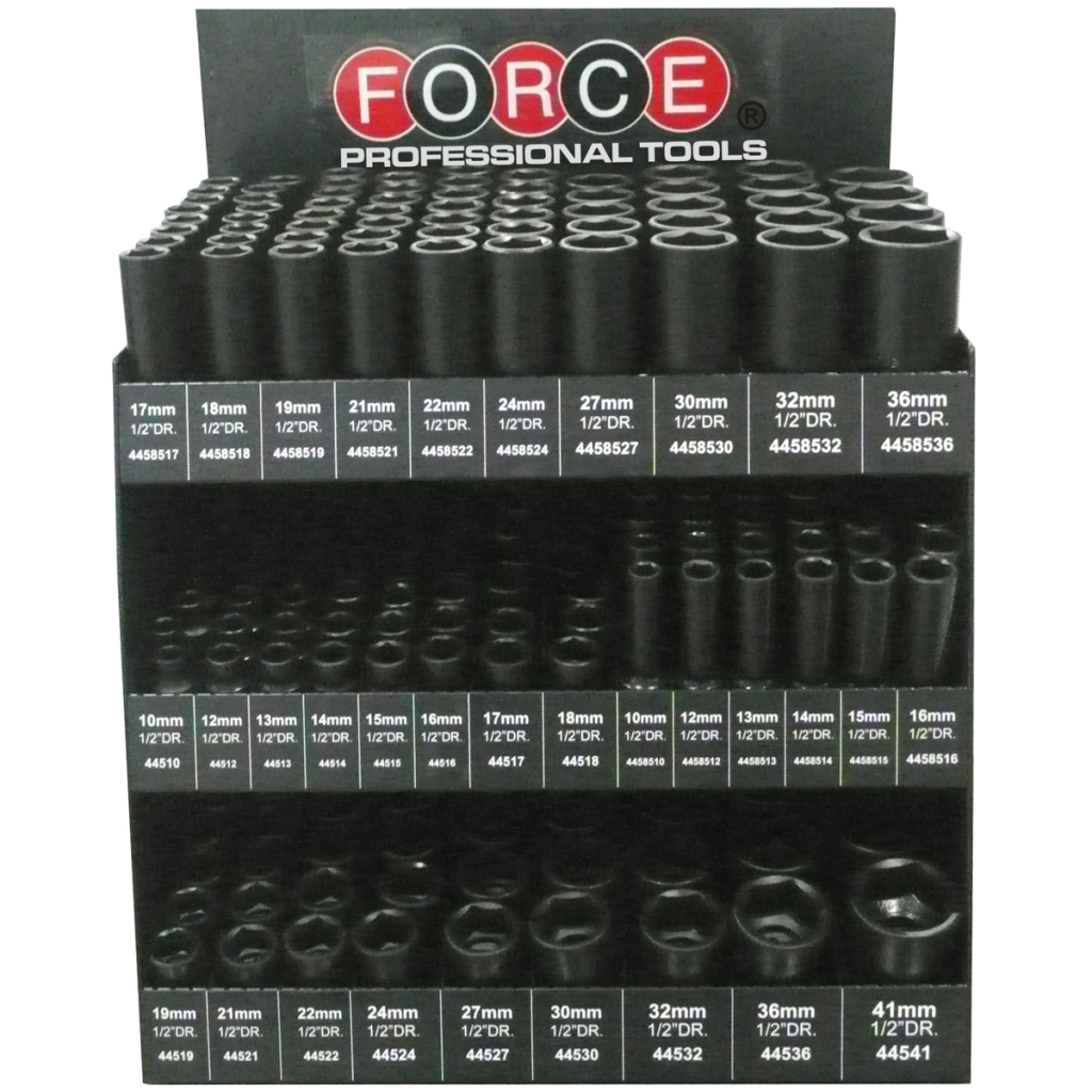 3-Layer socket display shelf with 275pc impact sockets
