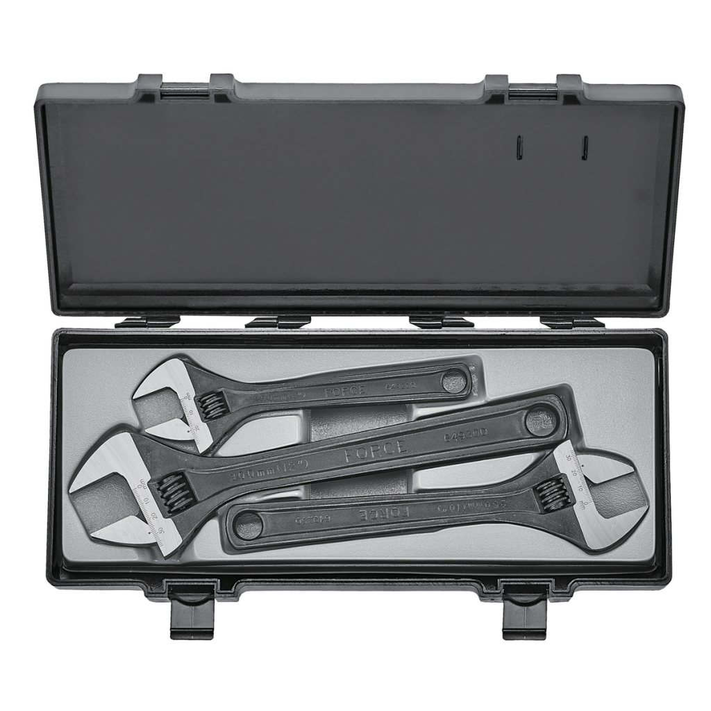 3pc Adjustable gauged wrench set