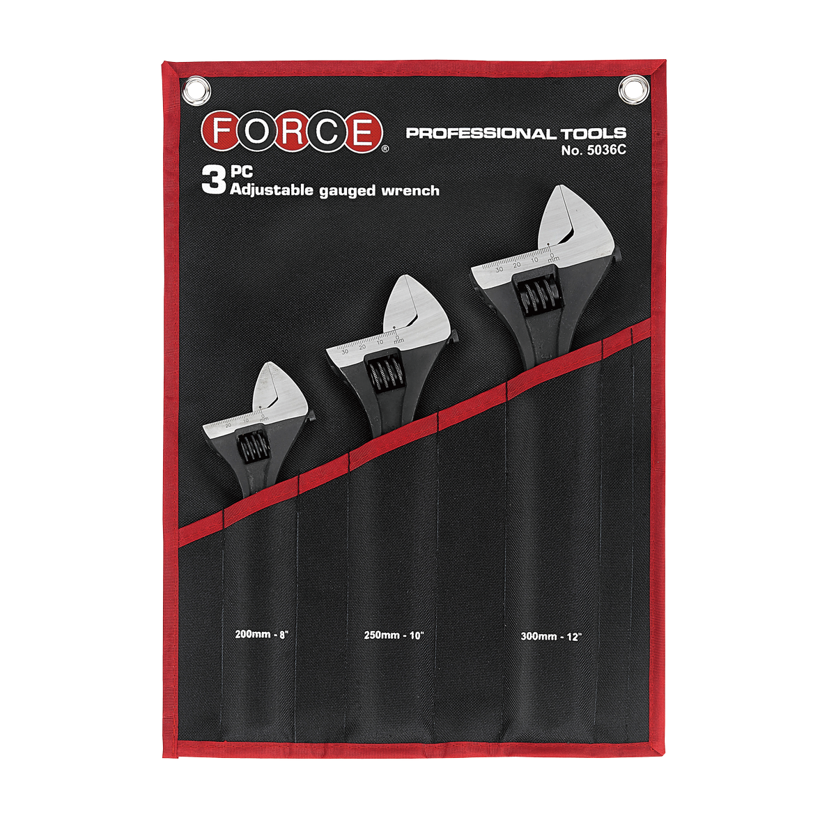 3pc Adjustable gauged wrench set