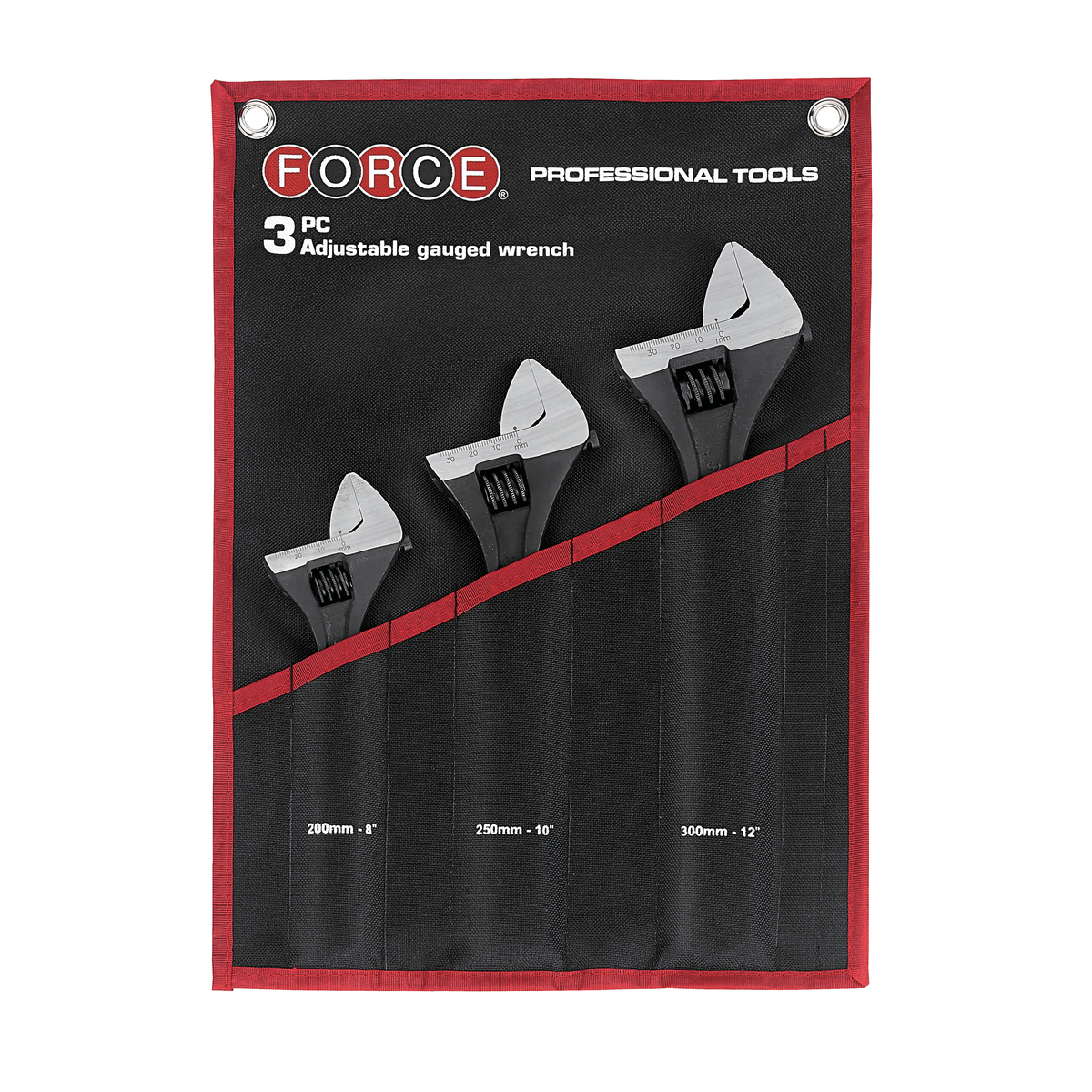 3pc Adjustable gauged wrench set - left threaded
