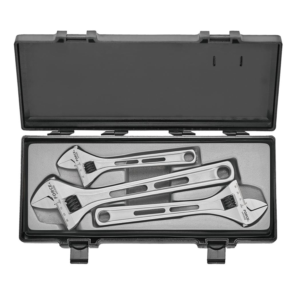 3pc Adjustable gauged wrench set