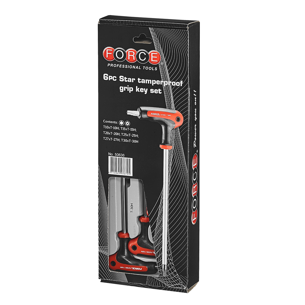 6pc Star & star tamperproof grip key set