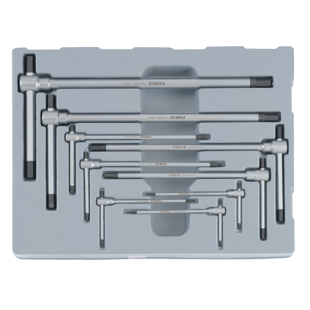 9pc Adjustable 3-way T-shaped hex key set