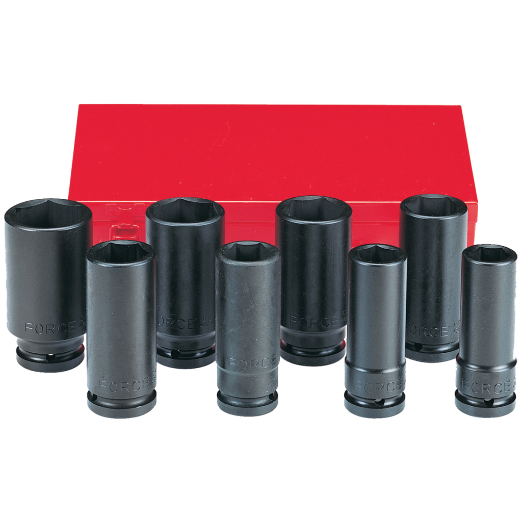 8pc 3/4"DR. 6pt. Flank deep impact socket set (SAE)