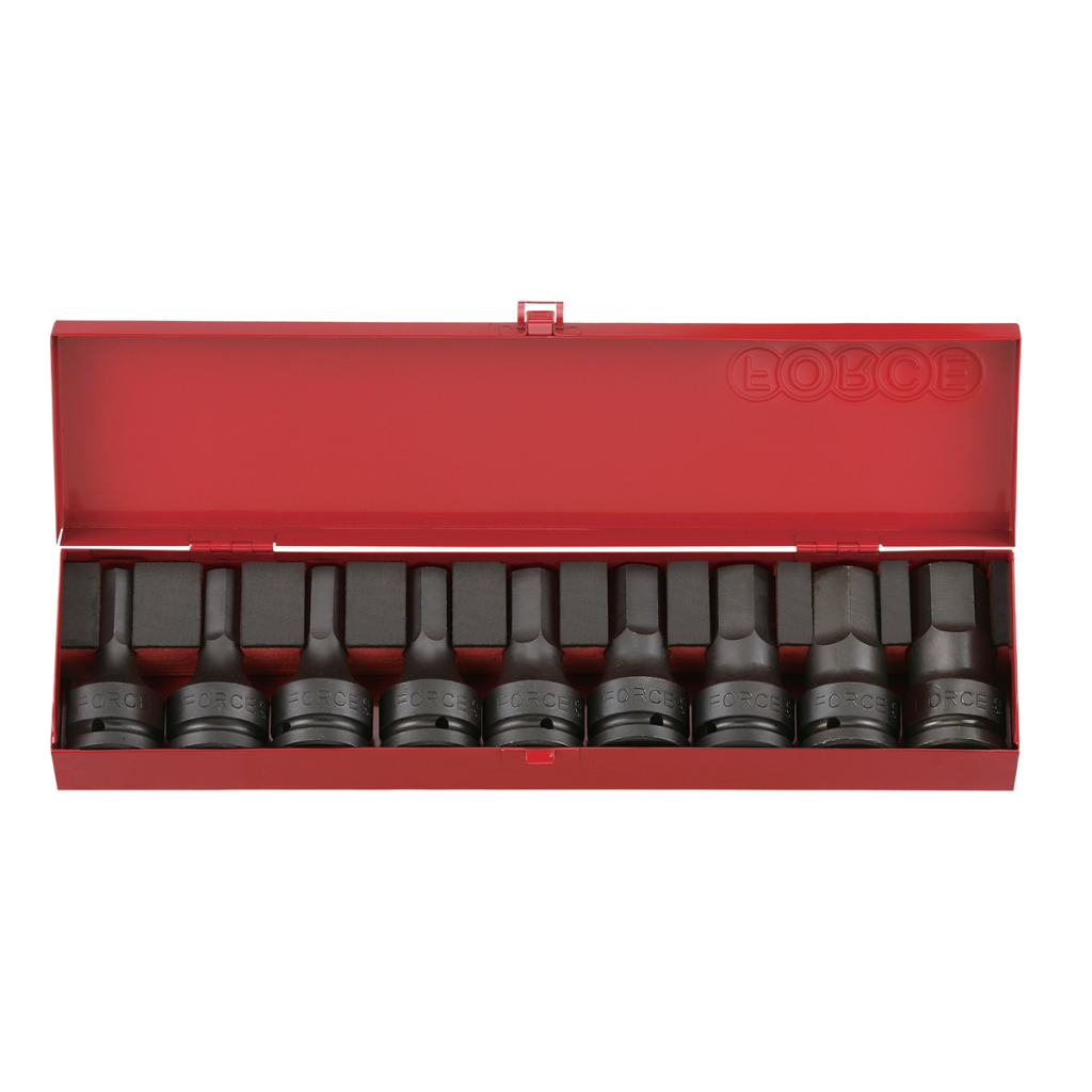 9pc 3/4"DR. Hex impact socket bit set (one-piece)