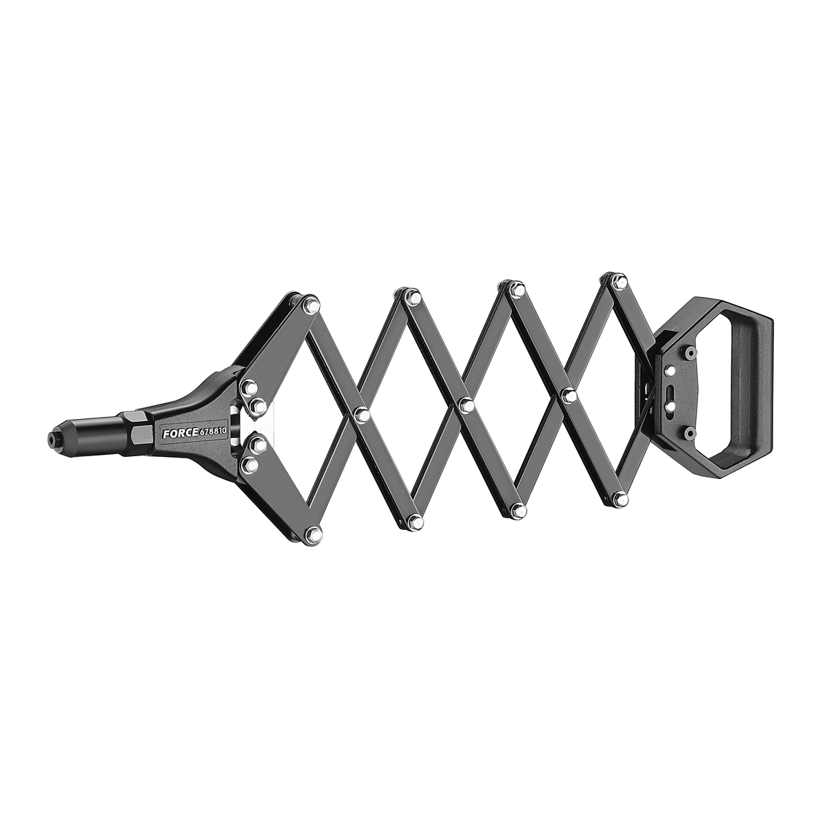 Heavy-duty lazy tong type riveter