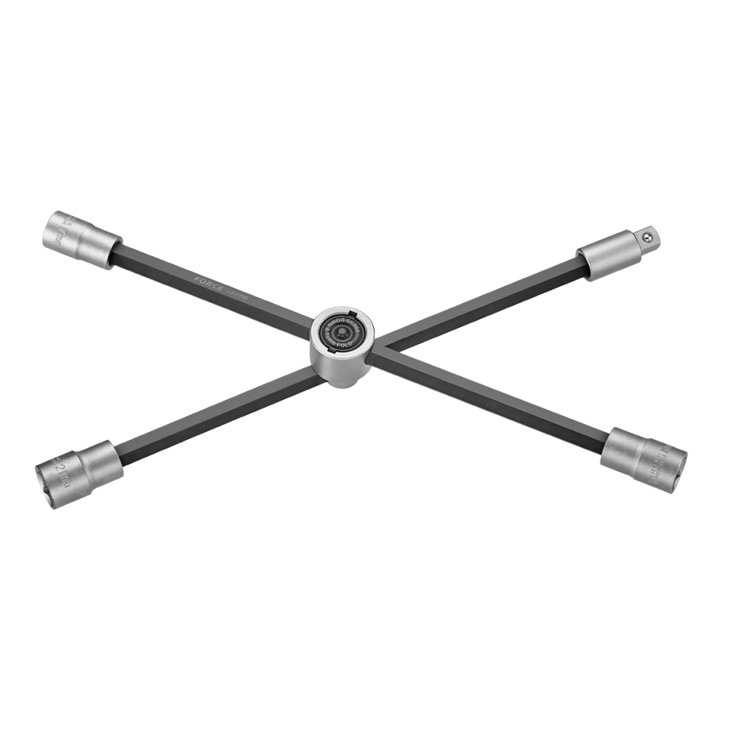 Foldable & sliding cross socket wrench