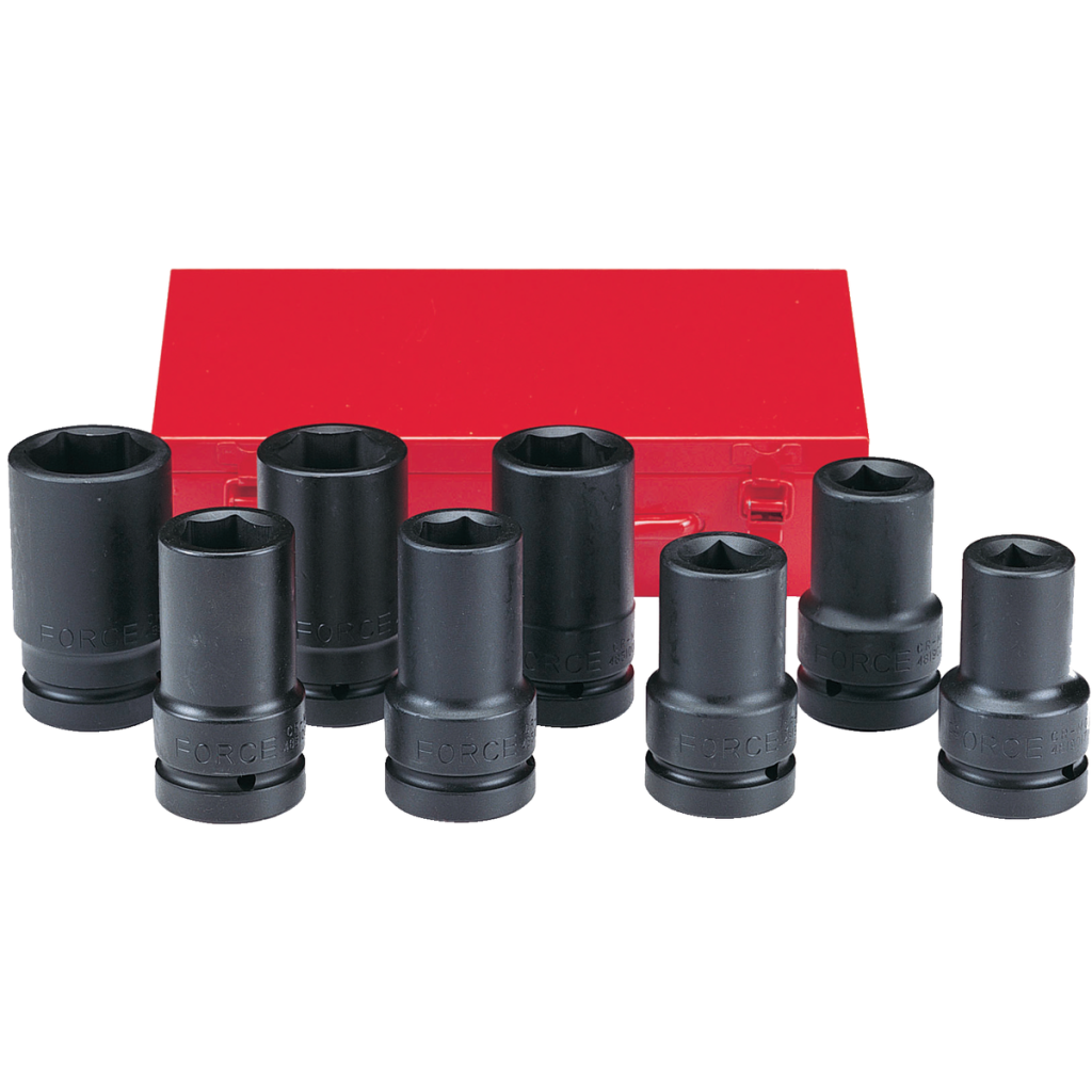 8pc 1"DR. Deep impact socket set (SAE)