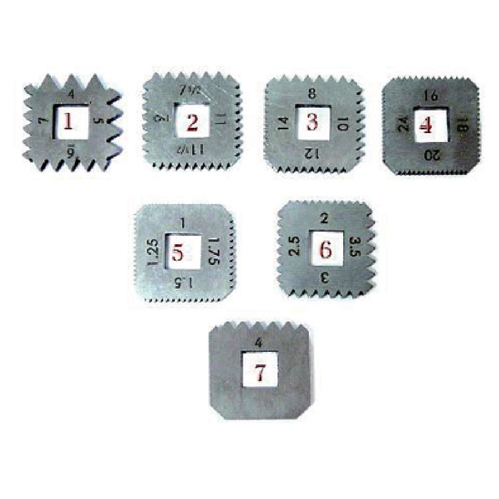 7pc Square thread tap set