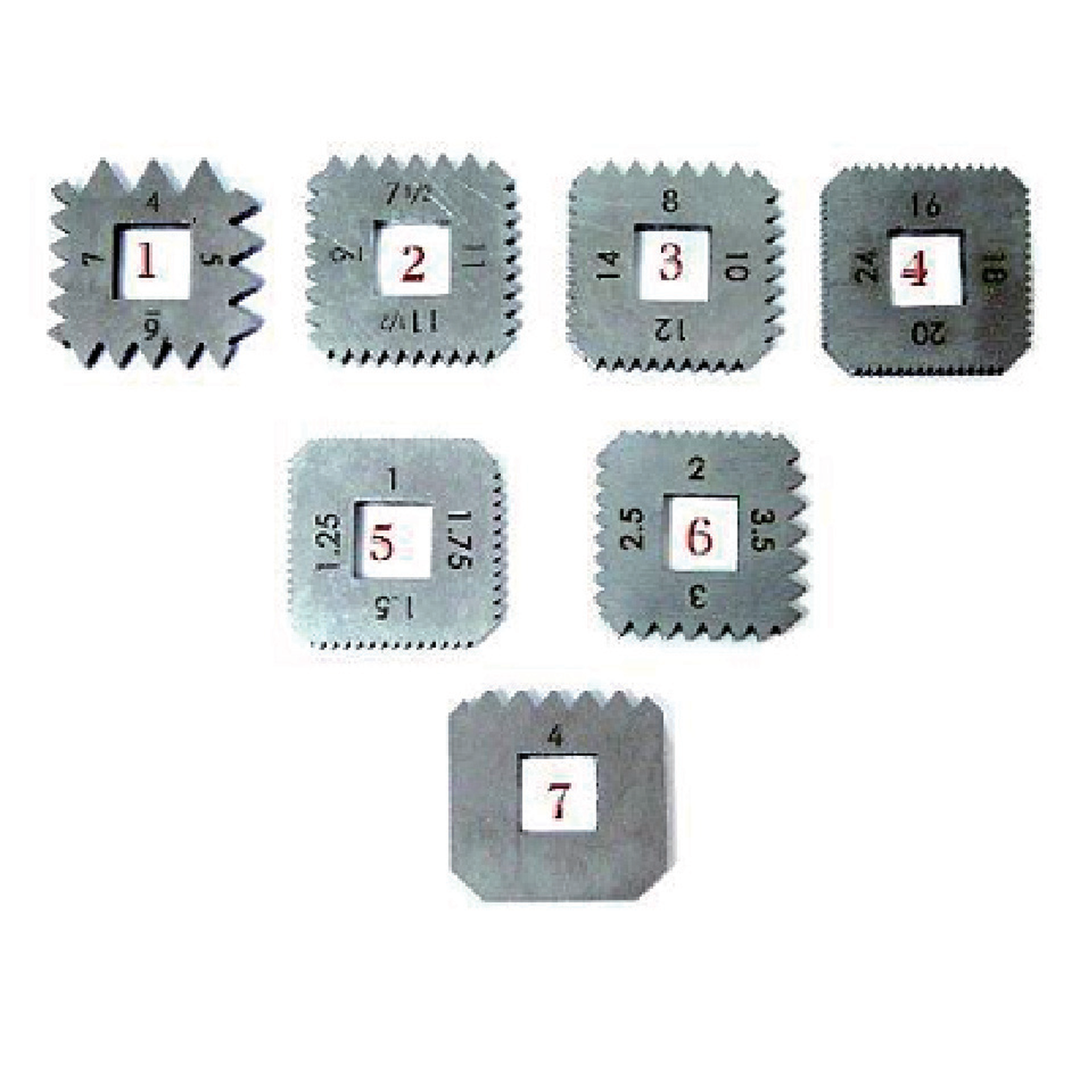 7pc Square thread tap set