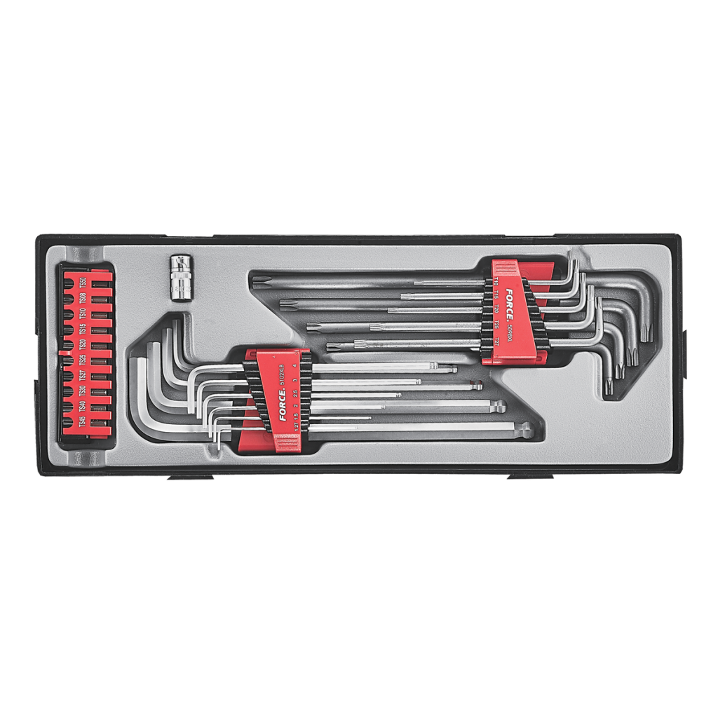30pc L key and five-sided star tamperproof bit set