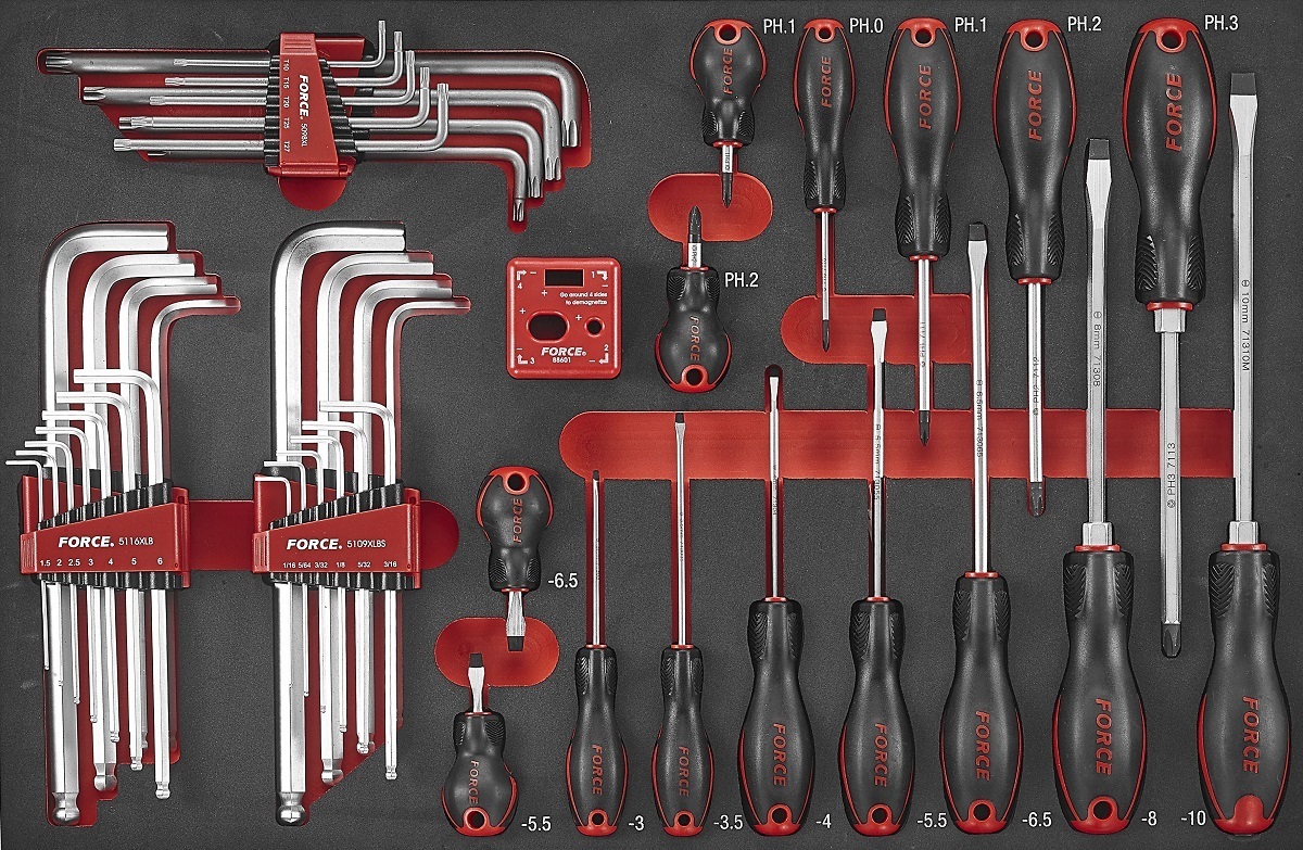 Force 10218-208 Tool trolley Practical 208pc (Foam)