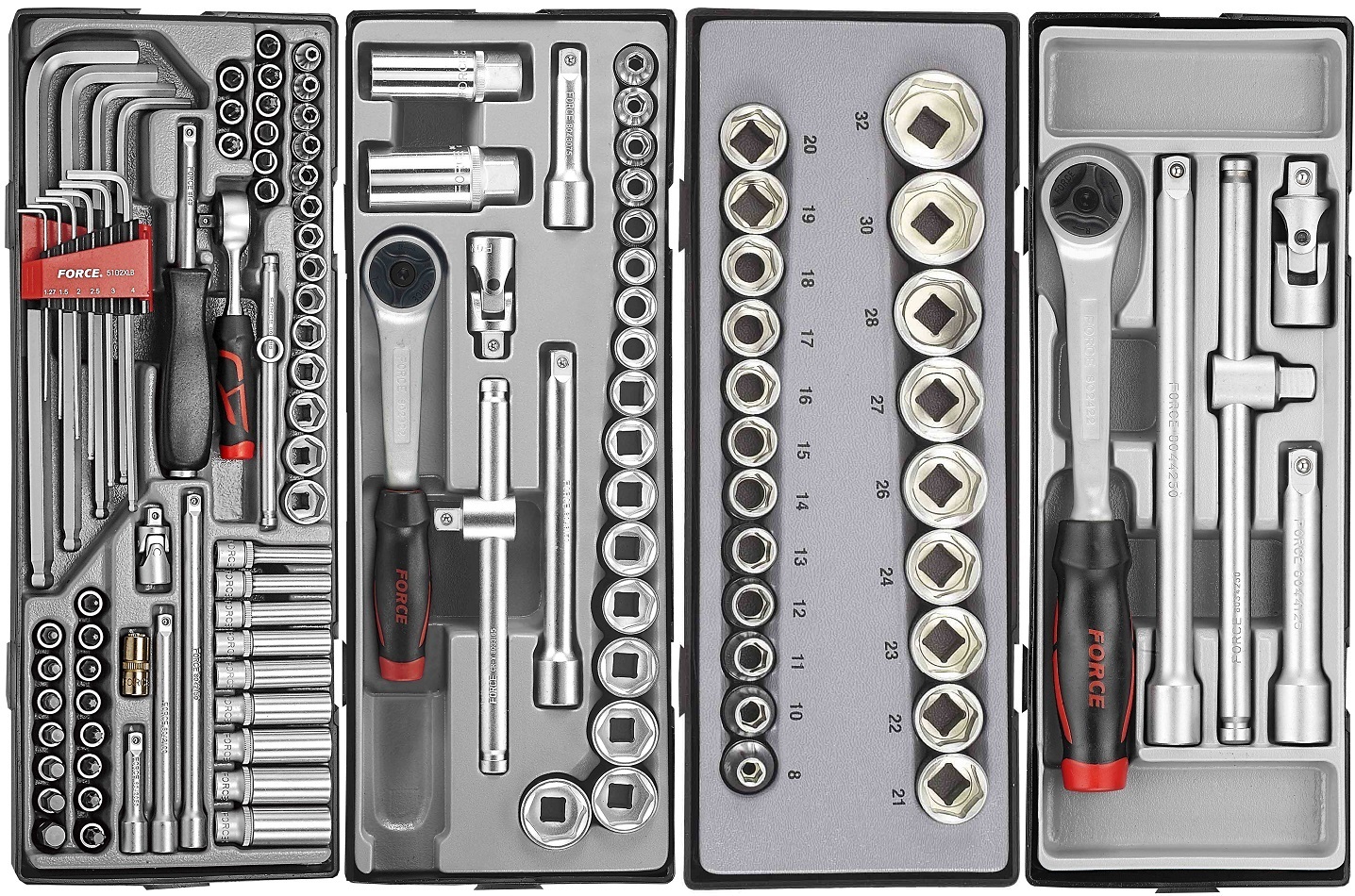 Force 10218-286 Tool trolley Practical 286pc