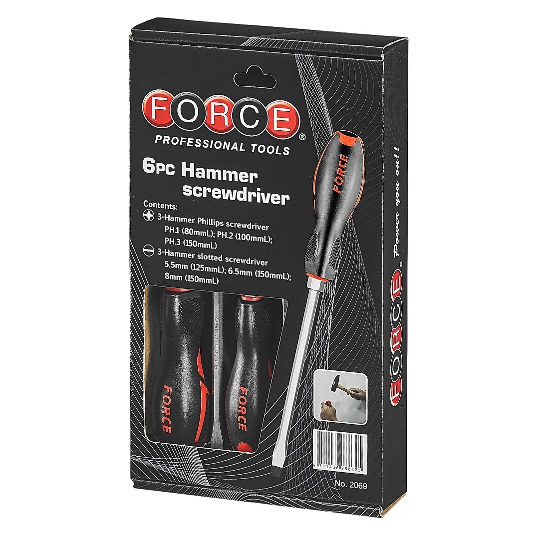 Force 6pc Hammer screwdriver set