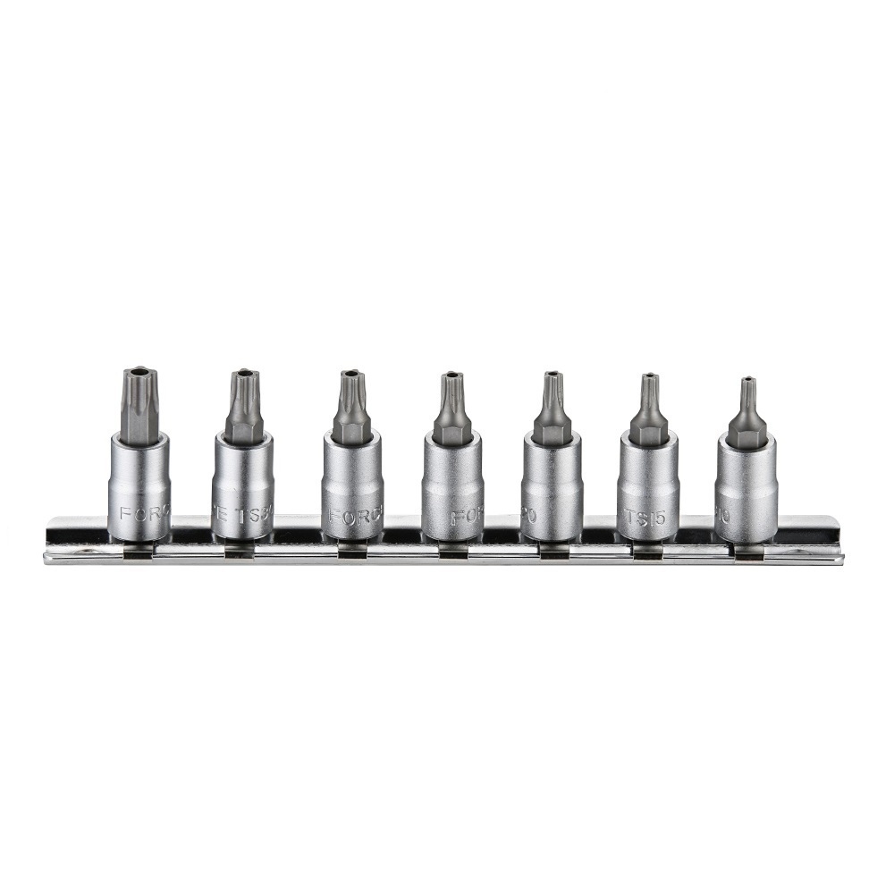 Force 7pc 1/4"DR. Five-sided star tamperproof socket bit set