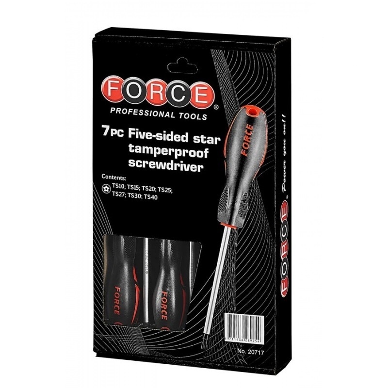 Force 7pc Five-sided star tamperproof screwdriver set