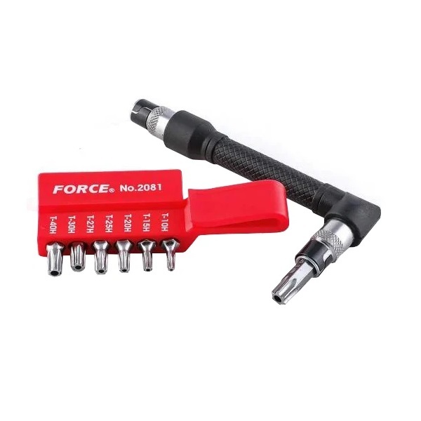 Force 8pc 1/4" Star tamperproof bit & holder wrench set