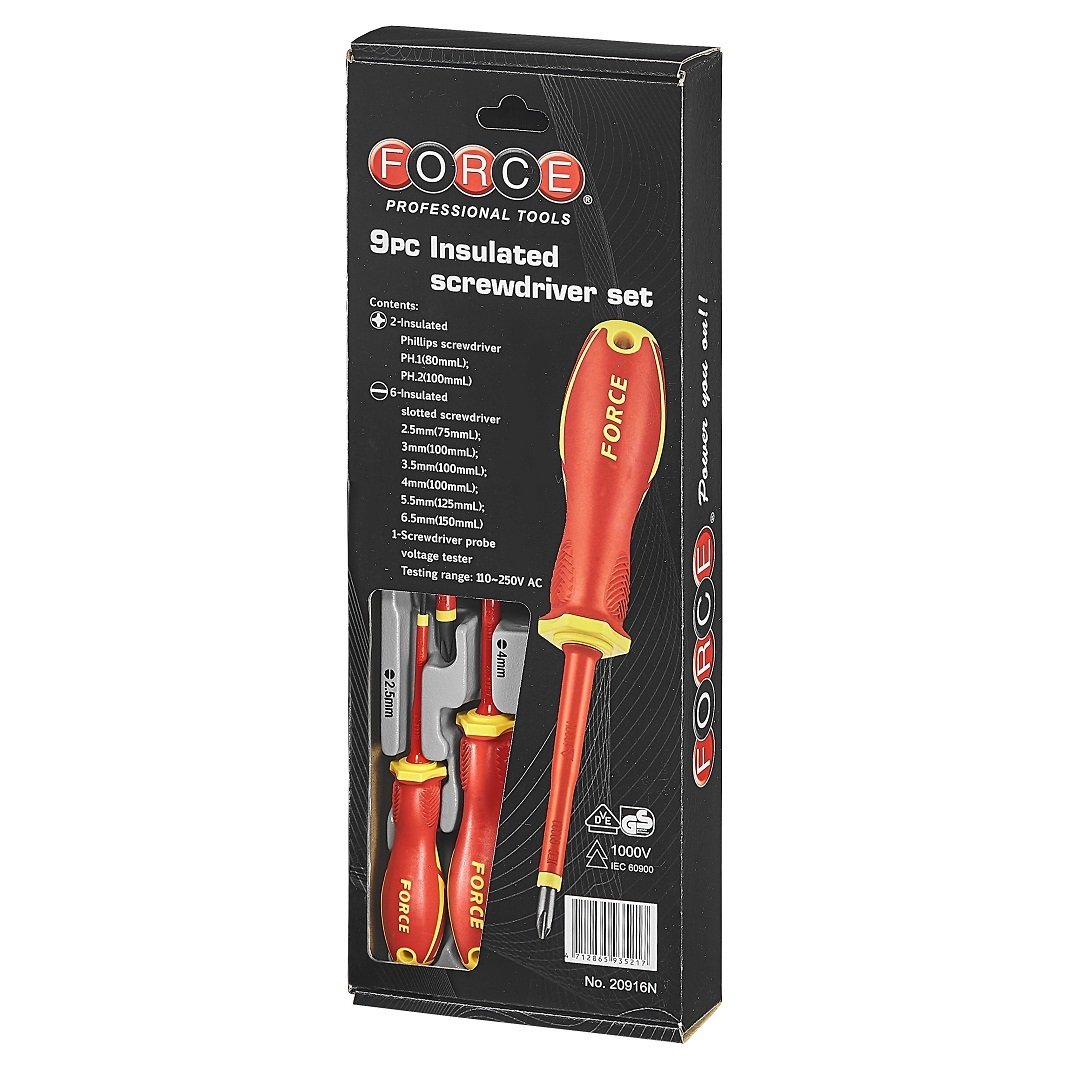 Force 9pc Insulated screwdriver set