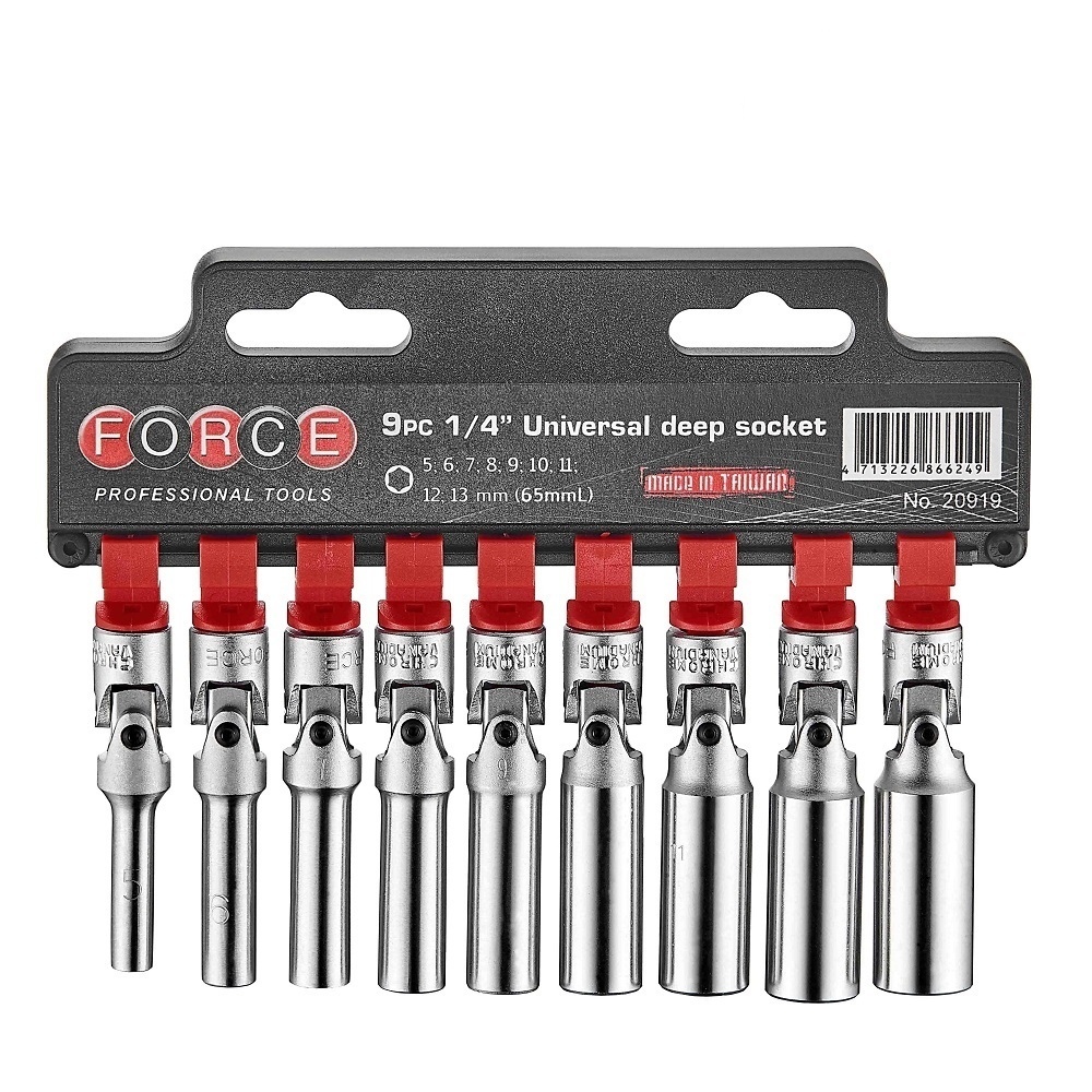 Force 9pc 1/4"DR. Universal deep socekt set