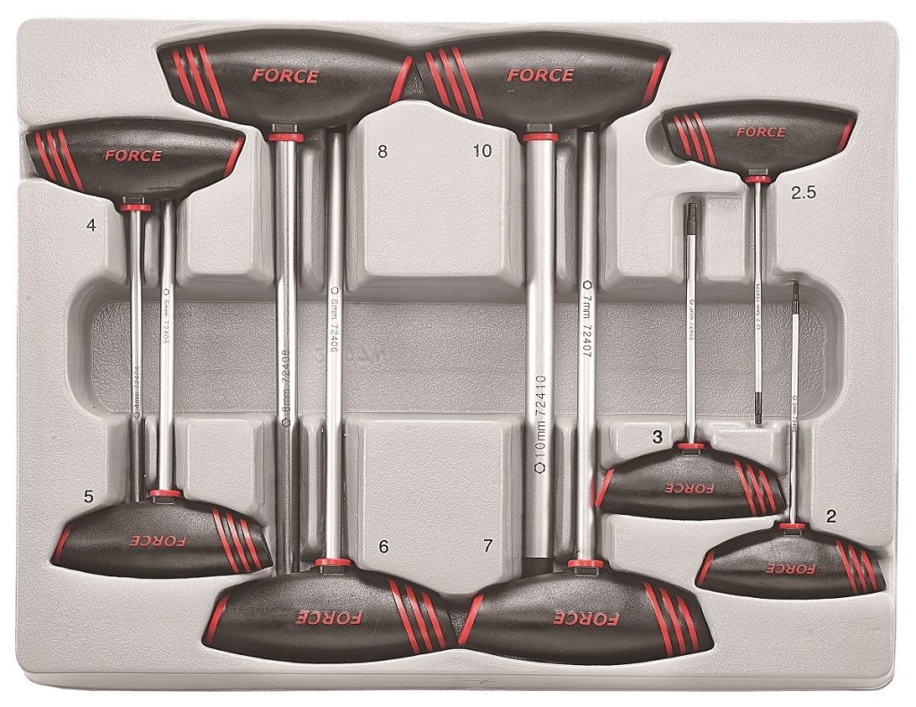 Force 9pc T-handle hex key set