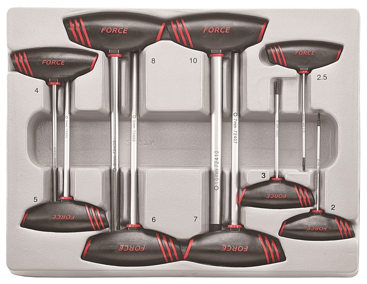 Force 9pc T-handle hex key set