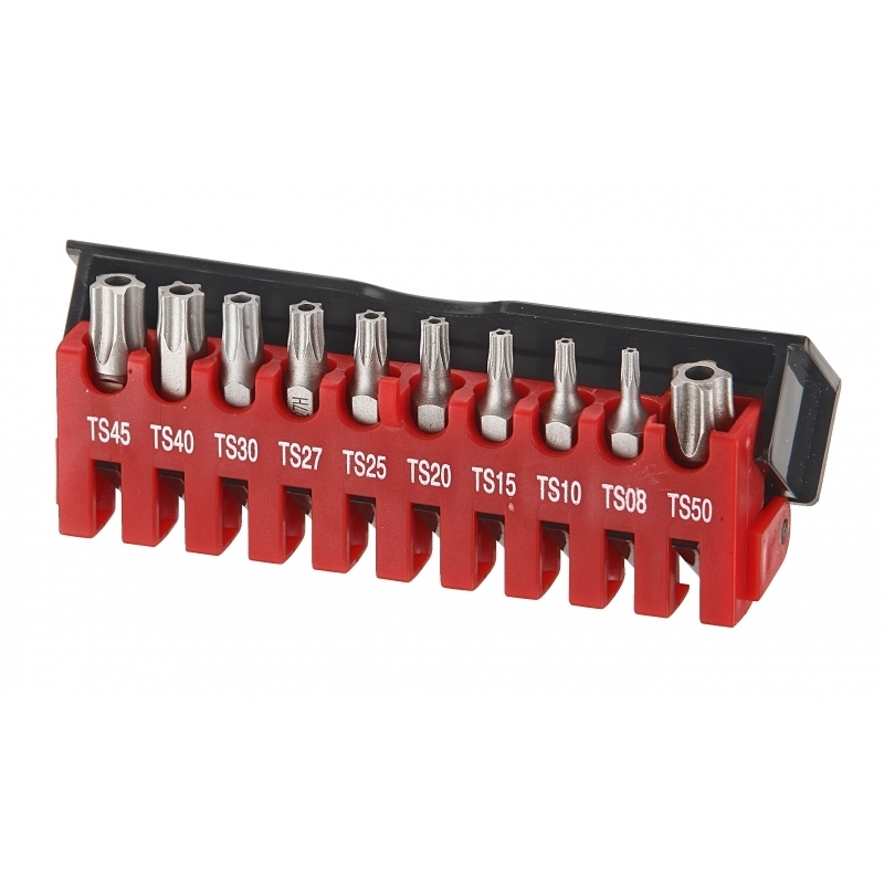 Force 10pc 1/4" Five-sided star tamperproof bit set