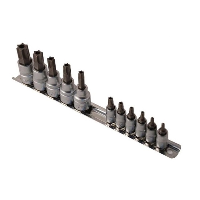 Force 11pc 1/4" & 3/8" Star tamperproof socket bit set