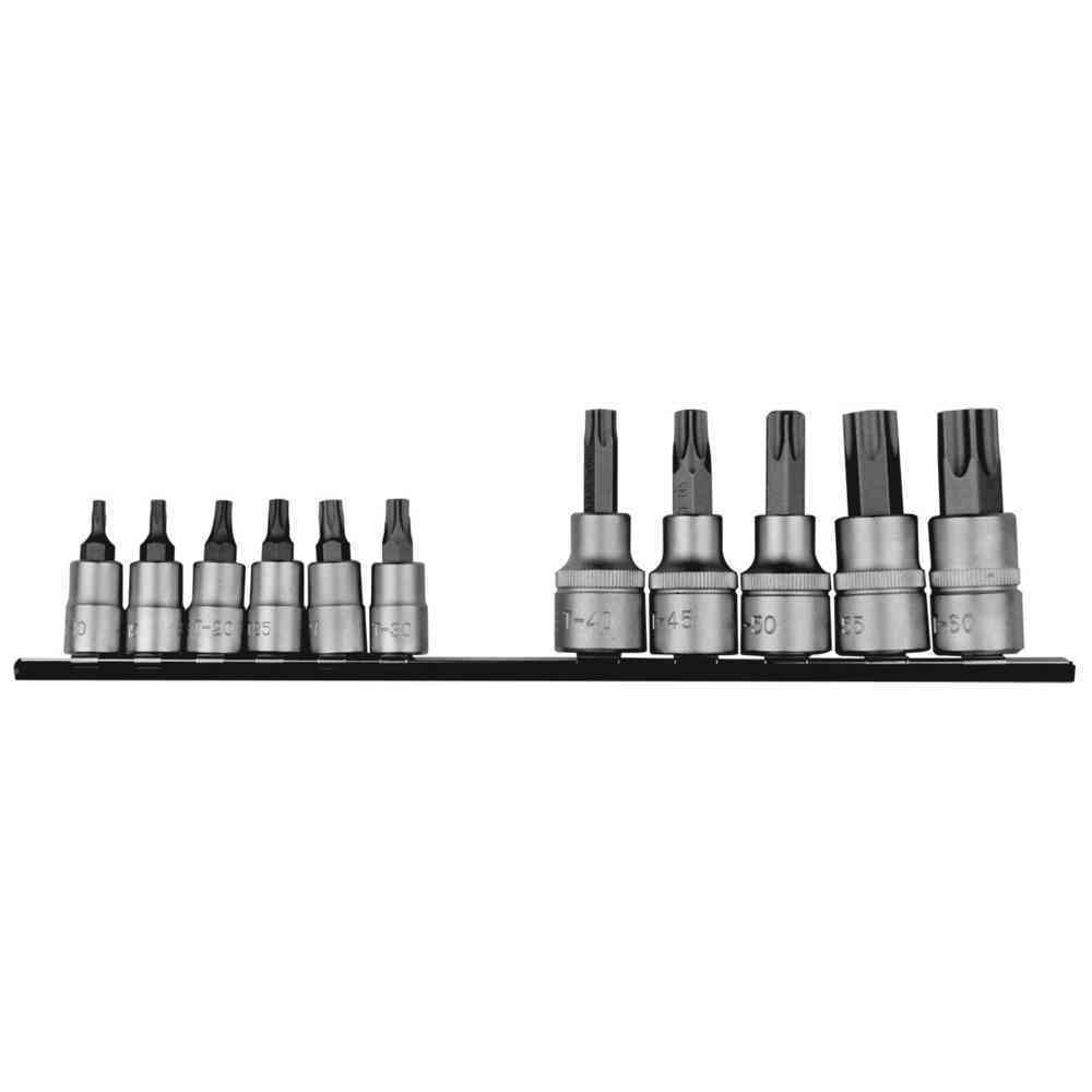 Force 11pc 1/4" & 3/8" Star tamperproof socket bit set