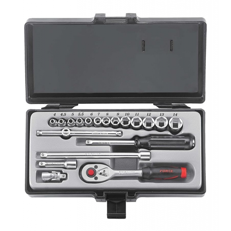 Force 19pc 1/4"DR. Socket combination set