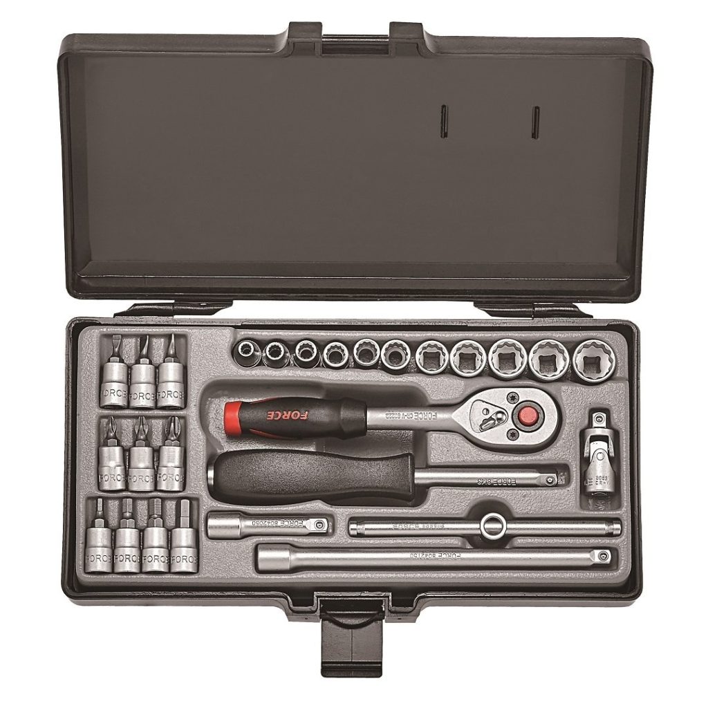 Force 27pc 1/4"DR. Socket combination set