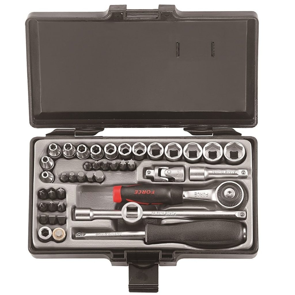 Force 42pc 1/4"DR. 6pt. Flank socket combination set