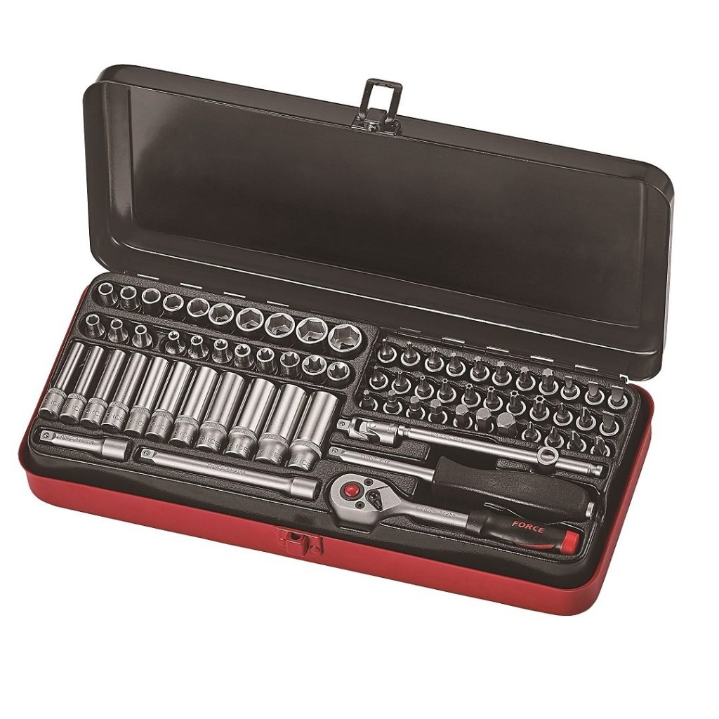 Force 71pc 1/4"DR. 6pt. Flank & star socket combination set