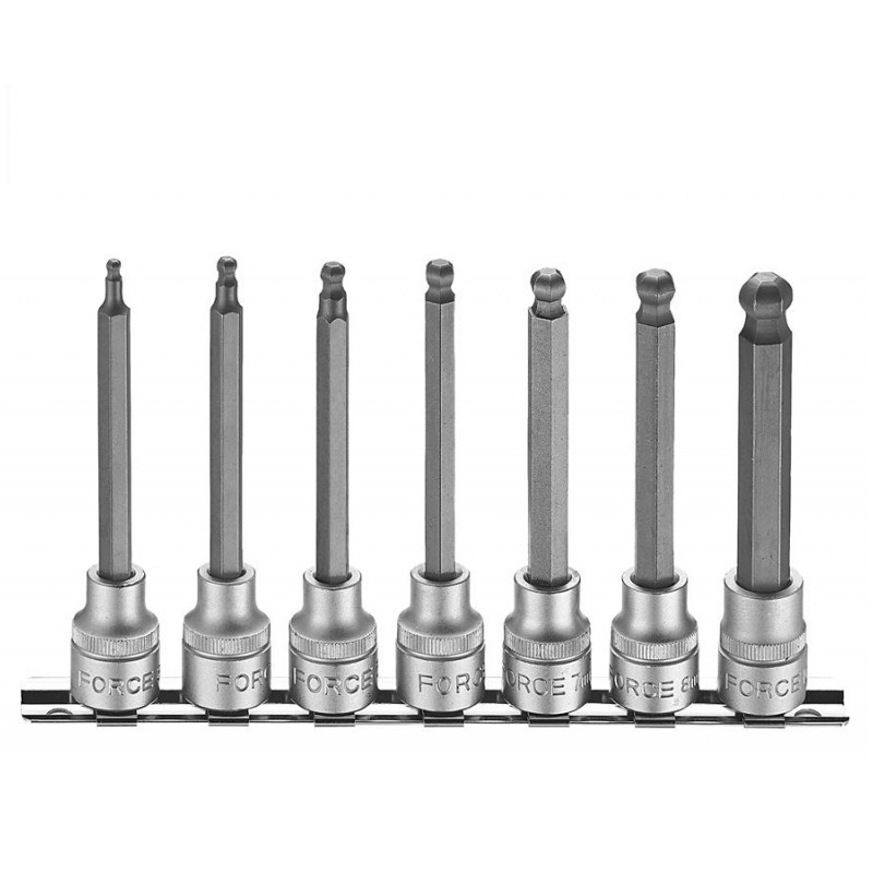 Force 7pc 3/8"DR. Hex ball point long socket bit set